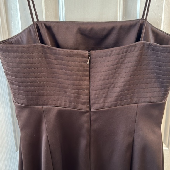JS Collection from Nordstroms Brown Satin Dress Sz 6 - Picture 8 of 9